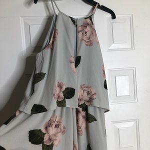 Pale blue and pink floral romper